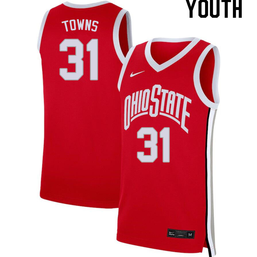 Youth #31 Seth Towns Ohio State Buckeyes College Basketball Jerseys Sale-Scarlet